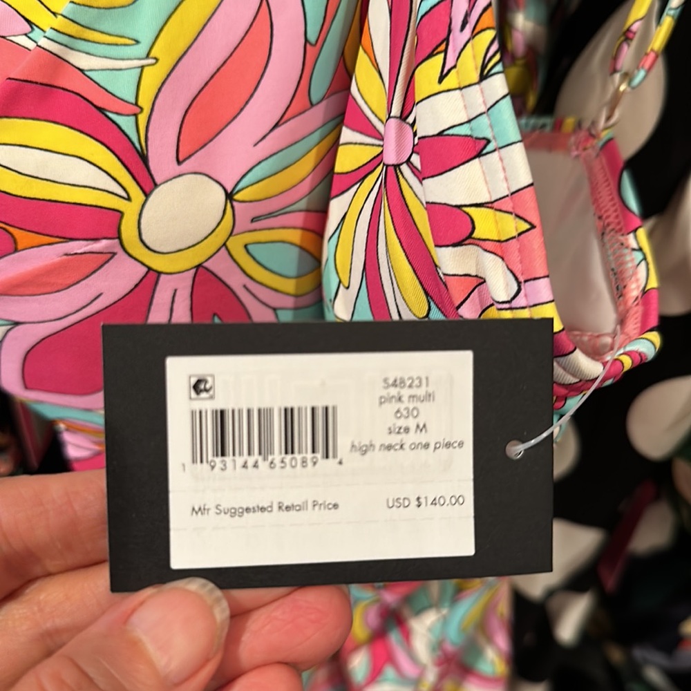 Kate Spade High Neck One Piece Swimsuit Anemone Floral NWT - Picture 4 of 5